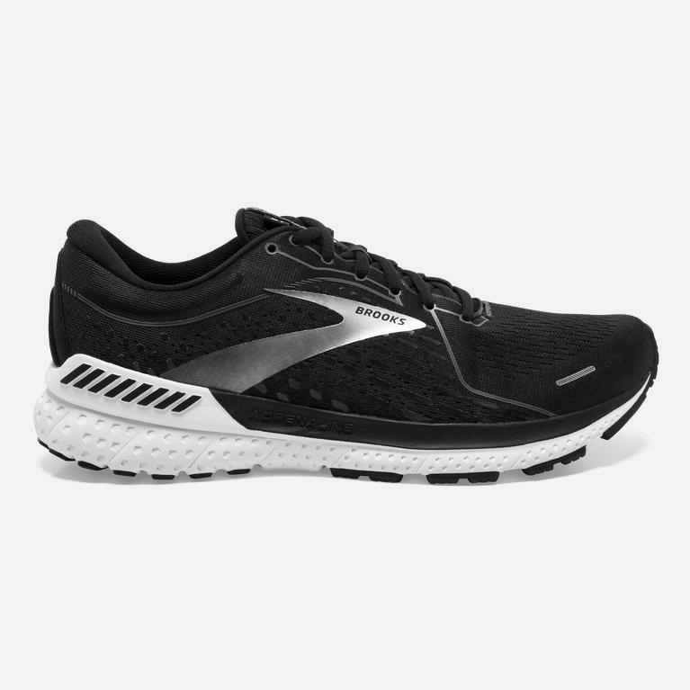 Brooks Adrenaline Gts 21 Hardloopschoenen voor Heren Zwart/Wit (HBUWM-0237)